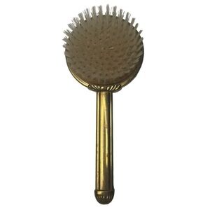 Vintage Nylon Bristle Gold Tone Vanity Hair Brush